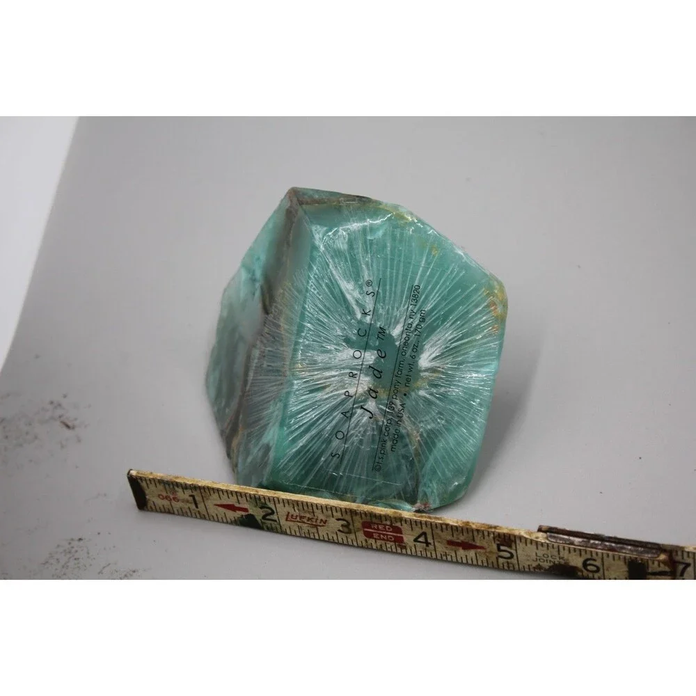 SoapRocks Jade Gemstone Soap Bar 6 oz Green Sealed Crystal Bath Gift USA Large